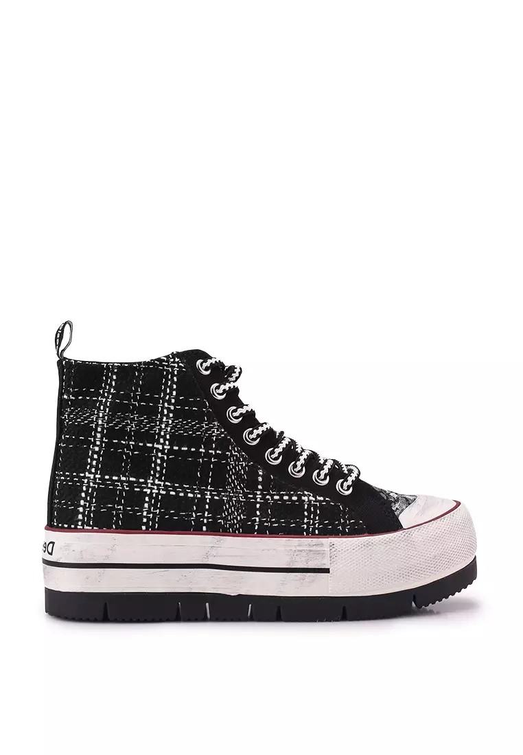 Discount on Desigual  shoes - SKU: Tartan Platform High-Top Sneakers