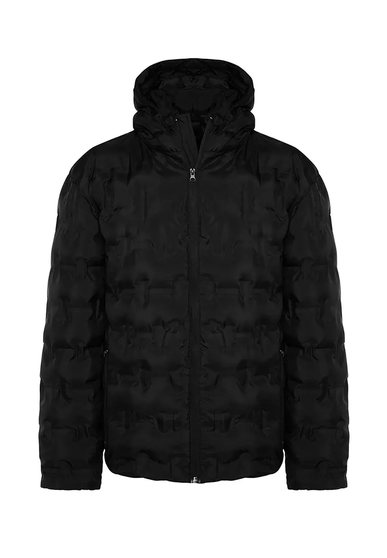 Textured Puffy Winter Jacket