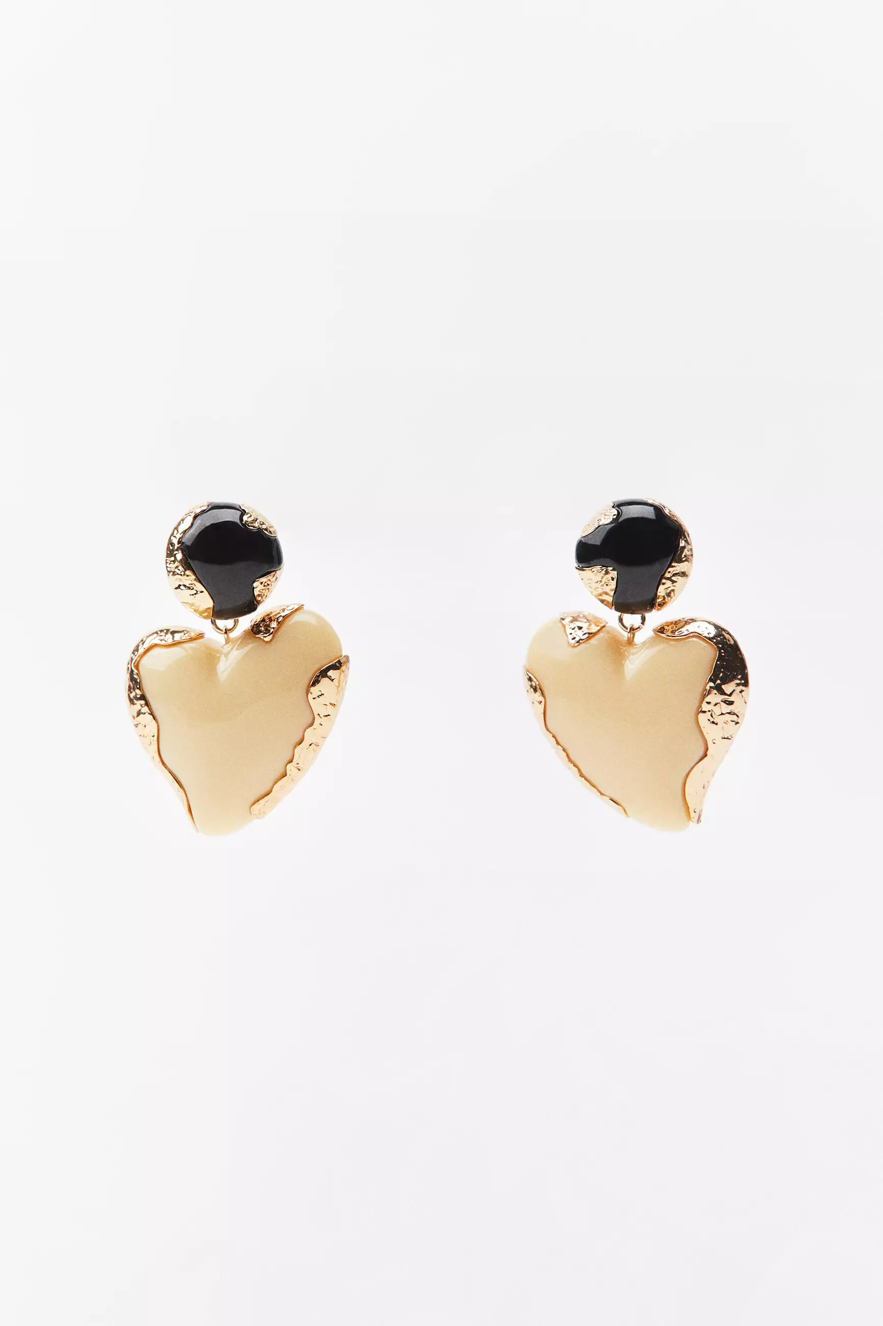Heart earrings zara on sale