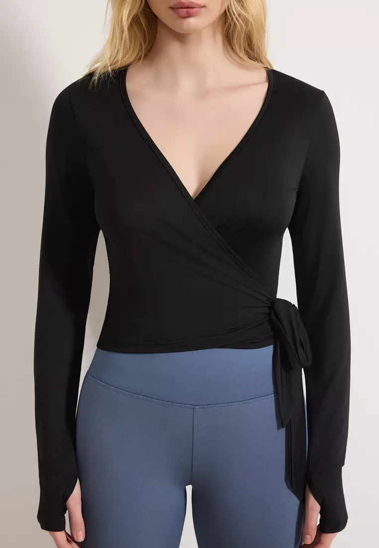Wrap Crop Sports Top