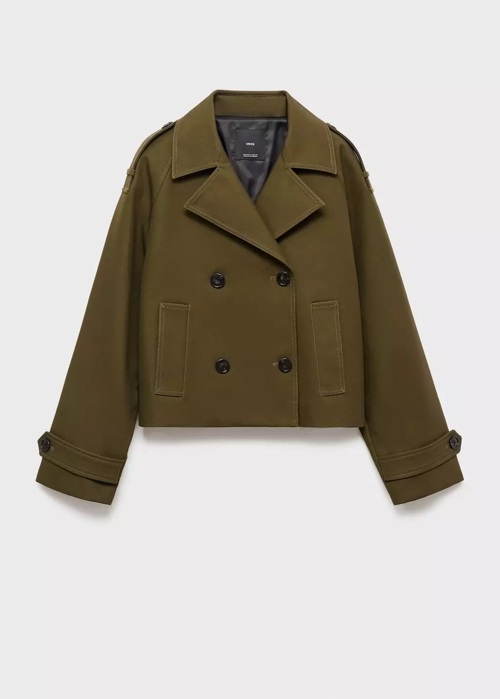 Trench coat pendek oversize double breasted