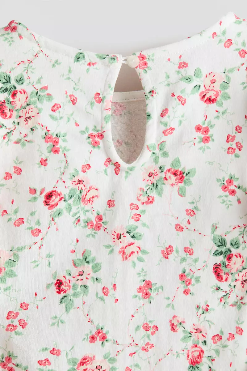 Flounce-trimmed cotton top