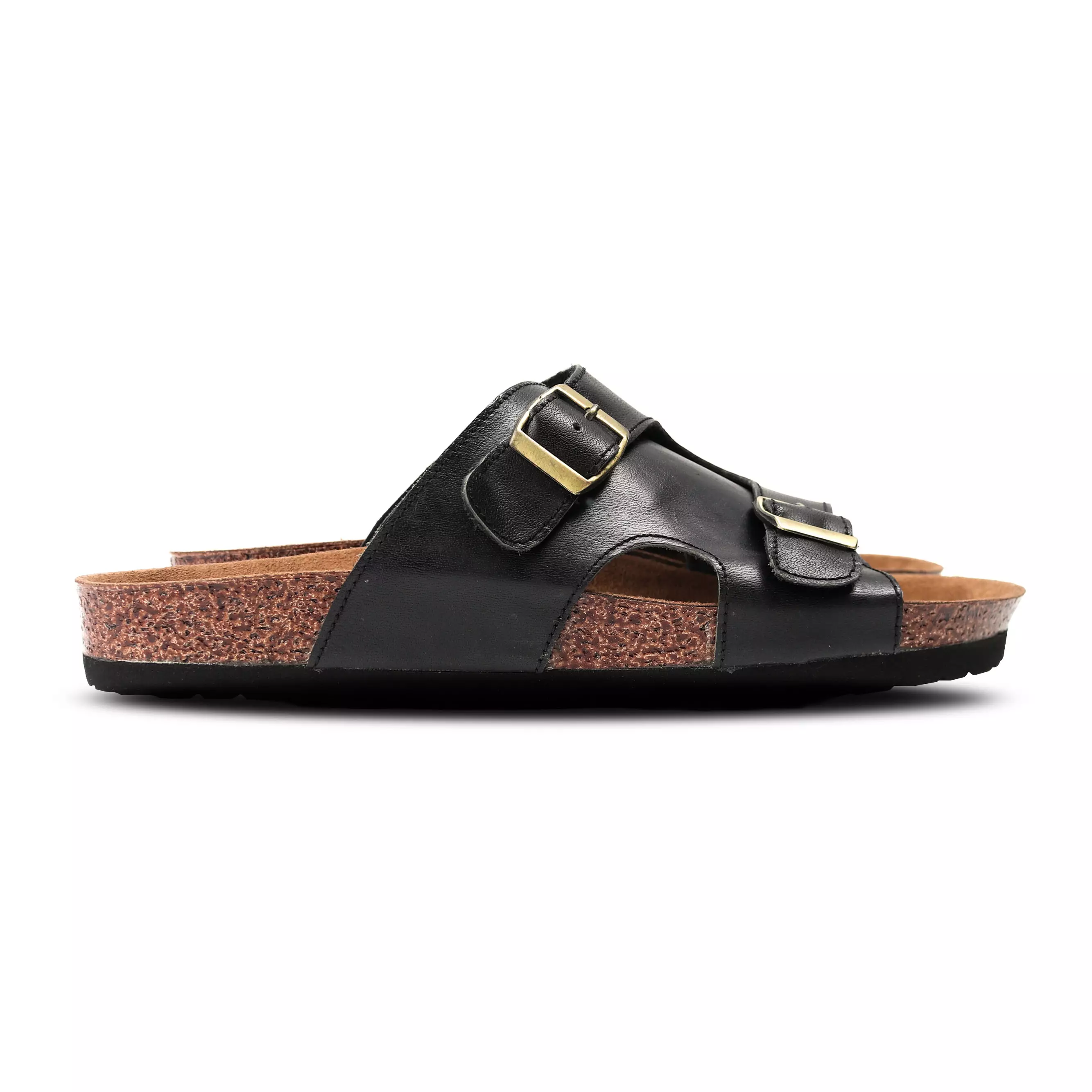 Sandal Pria Marhadi Sendal Slide Kulit Genuine Leather - Karten Black