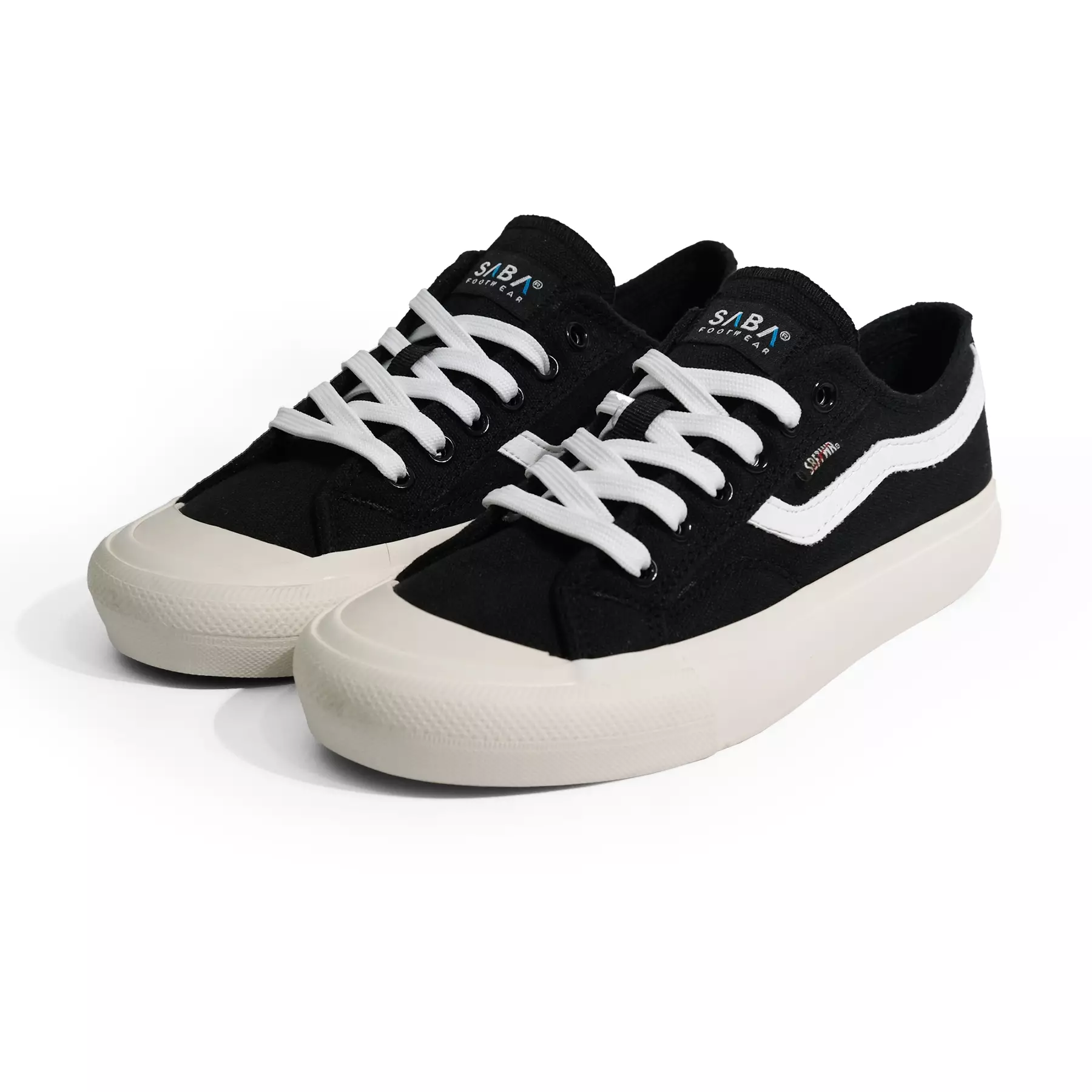SABA Veloz Mono Black White - Sepatu Sneakers Casual Pria Wanita