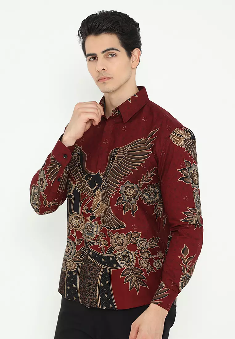 Kemeja Batik Pria Slimfit Jayanasa - Maroon