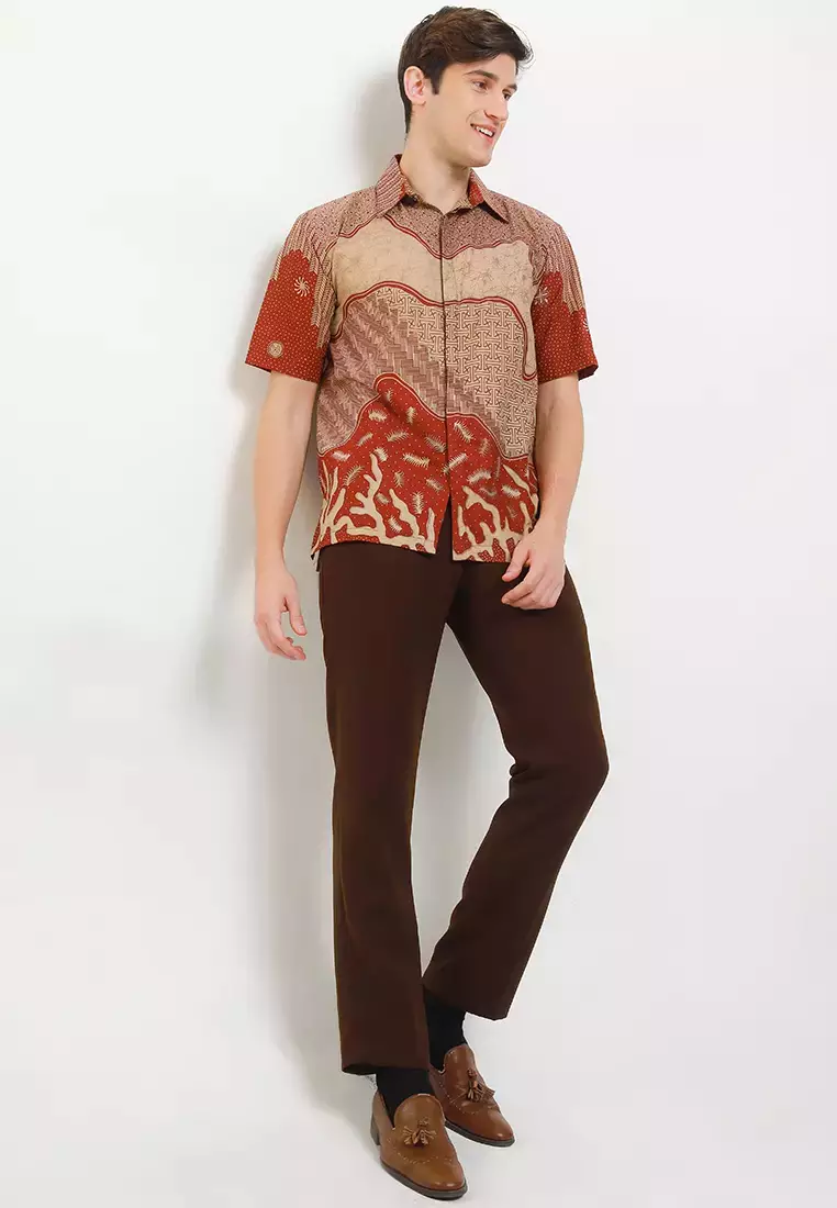 Evans Kemeja Batik Premium Pria Casual Modern Lengan Pendek