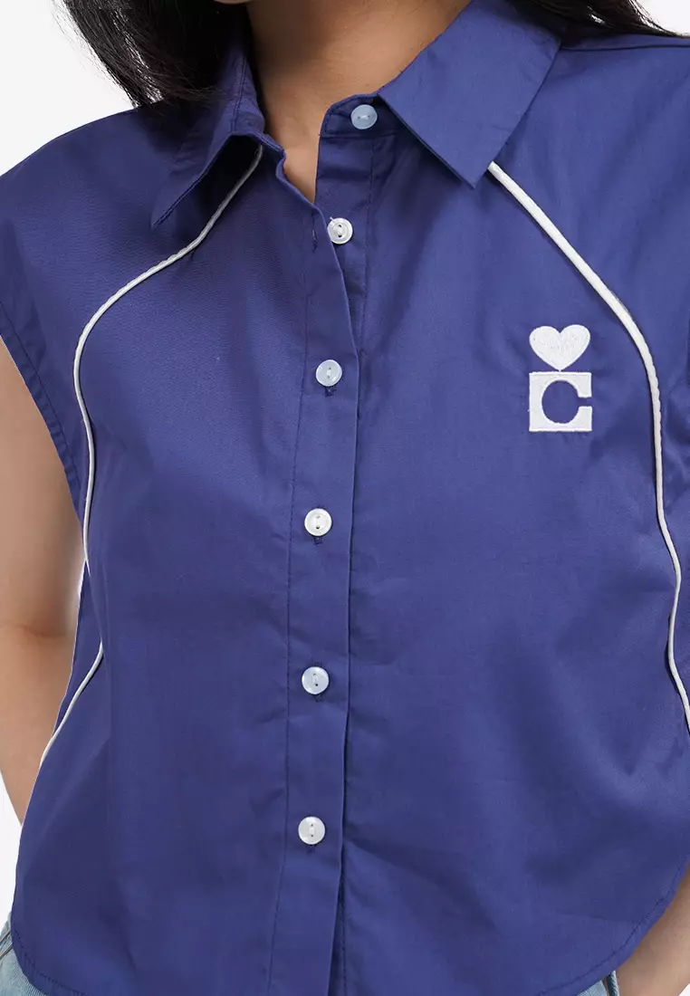 Button up Sleeveless Blouse