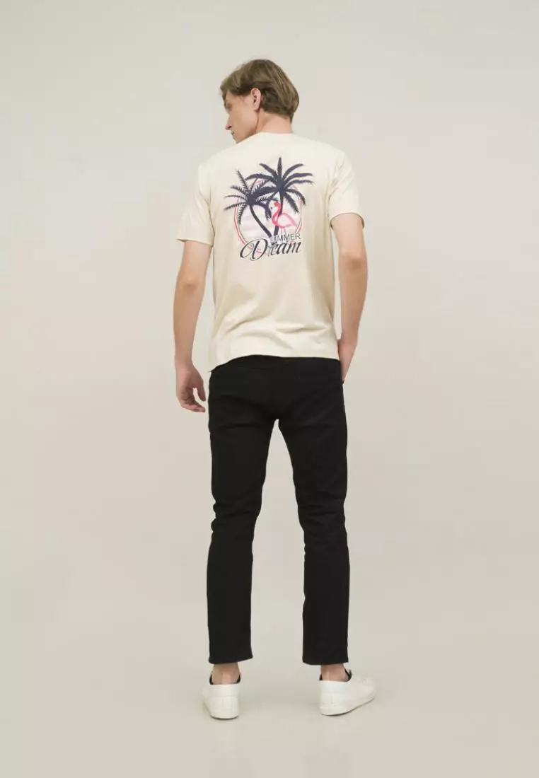 kaos pria unisex cream t shirt flamingo ada size JUMBO houseofcuff