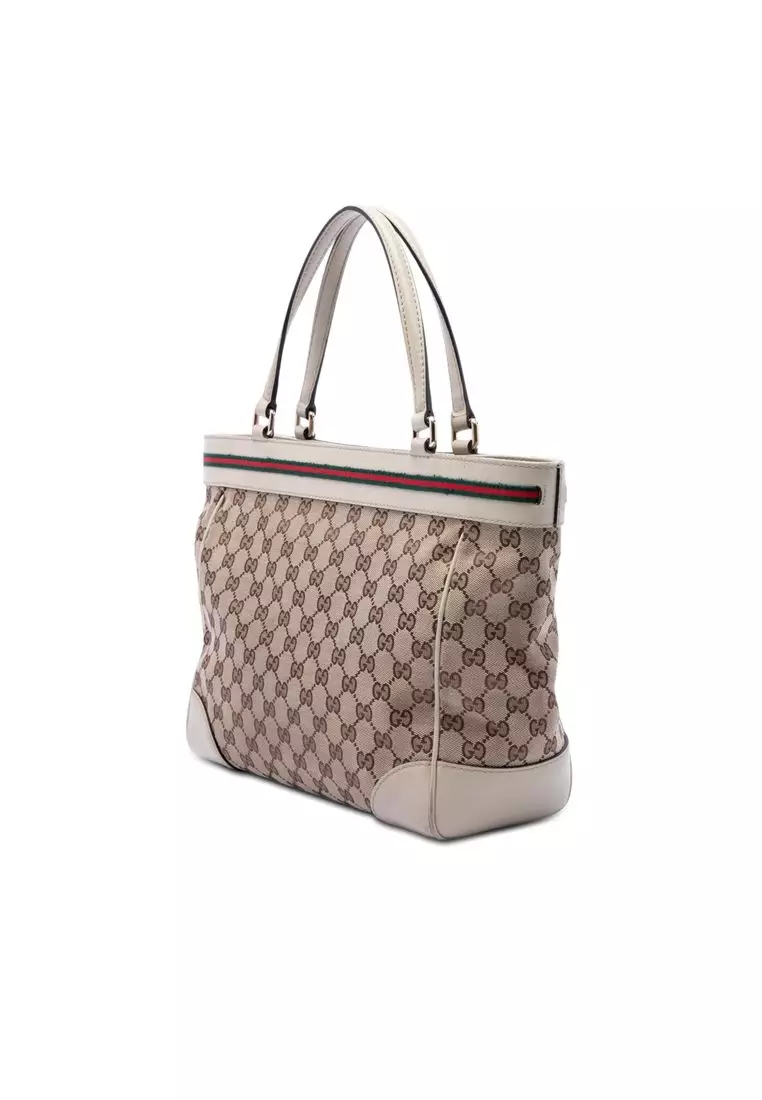 Pre-Loved Gucci Gg Canvas Web Mayfair Tote
