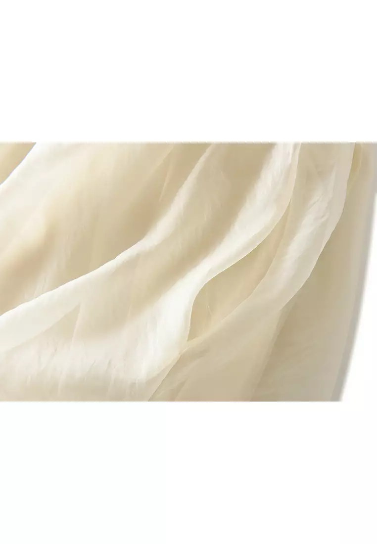 Silk Organdy A-line Maxi Skirt AF0236