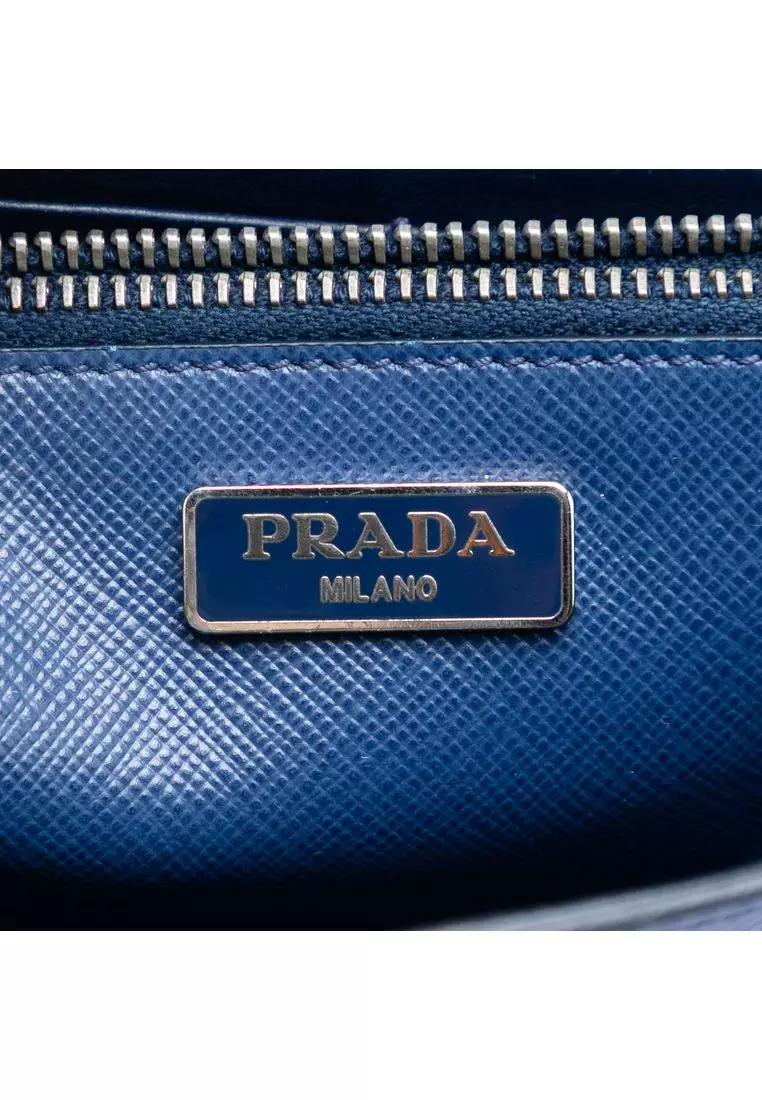 Pre-Loved Prada Saffiano Turn Lock Wallet On Strap