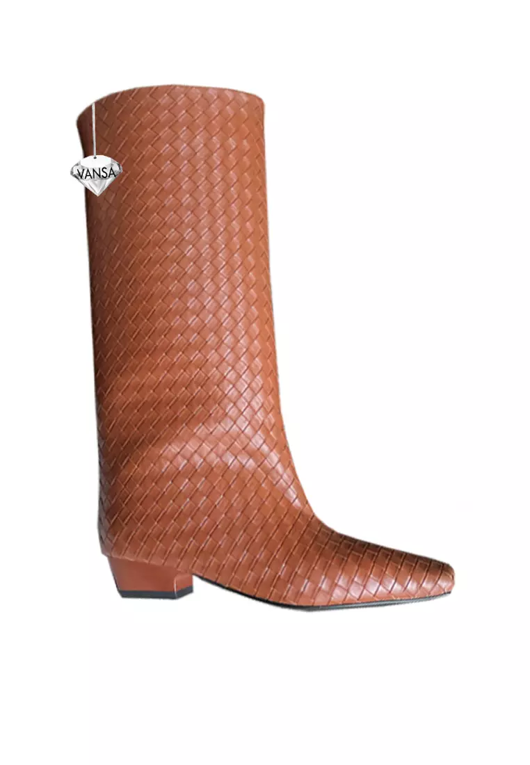 Discount on Twenty Eight Shoes  shoes - SKU: VANSA Trendy Woven Boots VSW-B-2386-3
