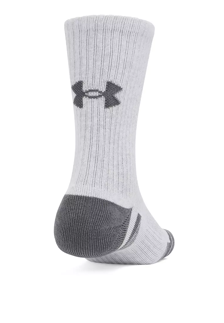 UA Performance Cotton中性中筒運動襪3對裝