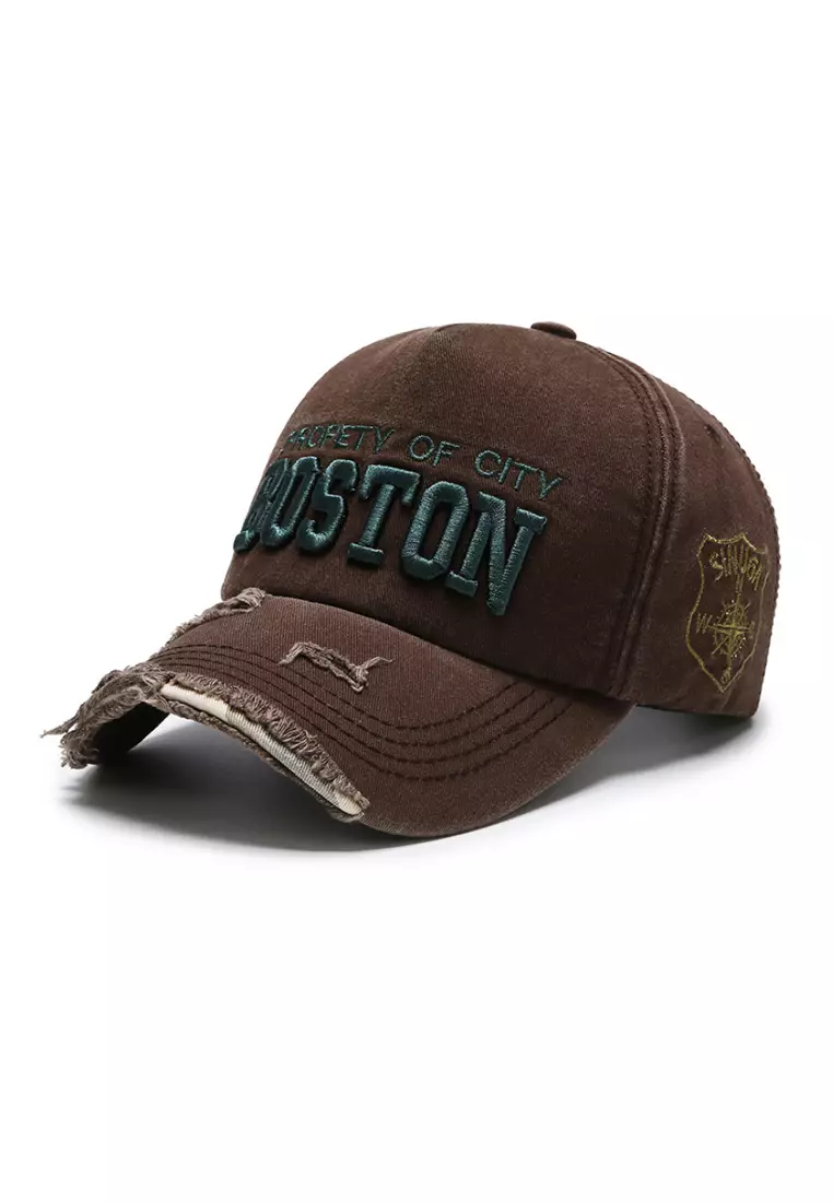 Buy Kings Collection Boston Embroidery Brown Adjustable Baseball Cap ...