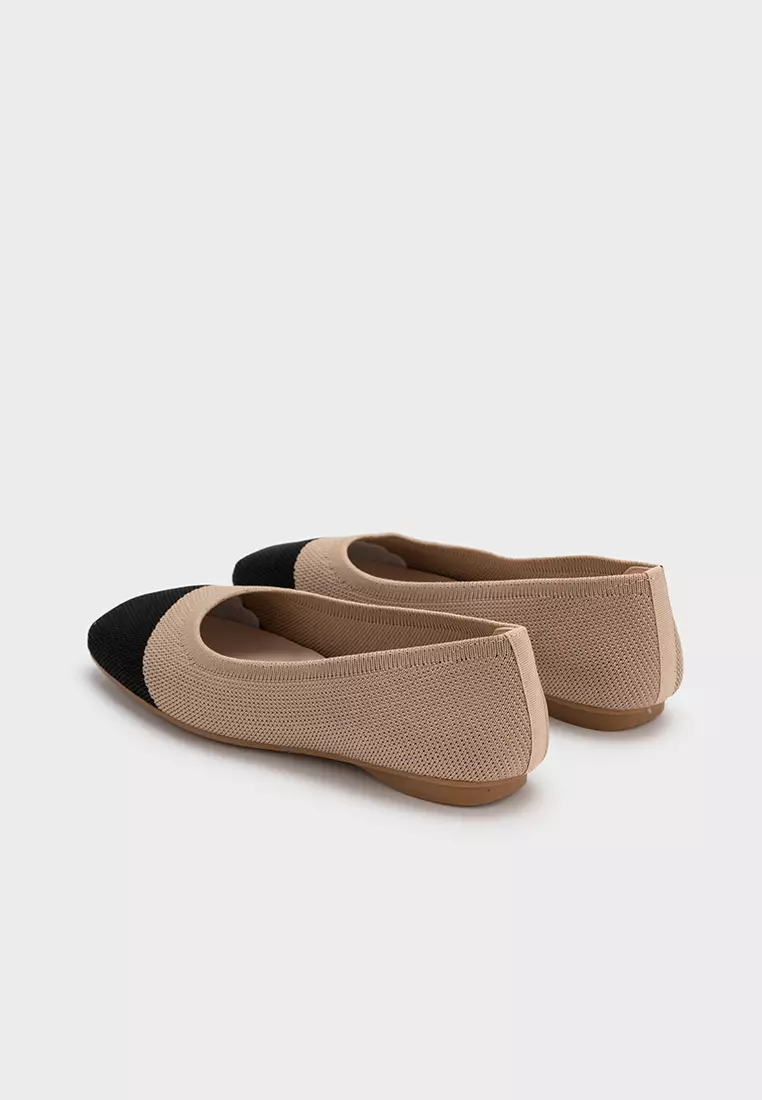 FLY KNIT SQUARE TOE FLAT BALLERINA