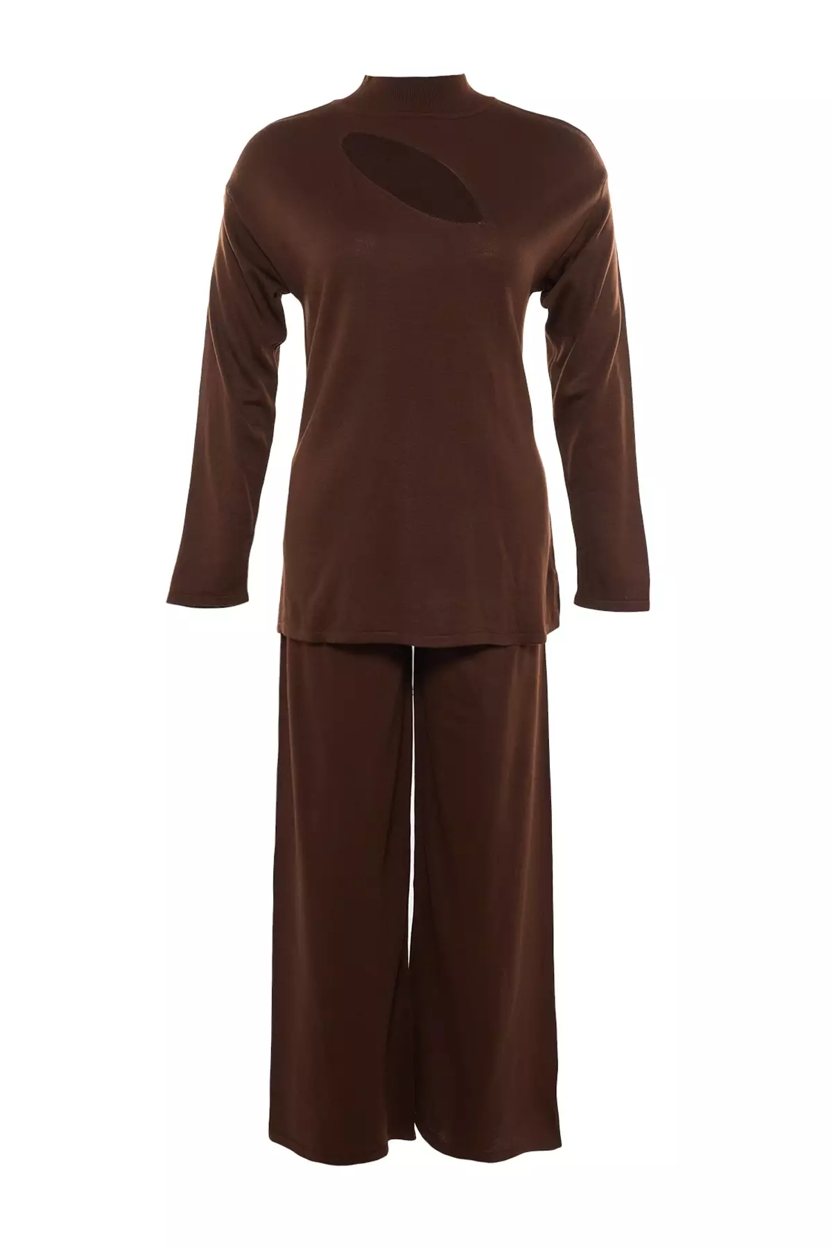Plus Size Cut Out Top & Elastic Pants Set