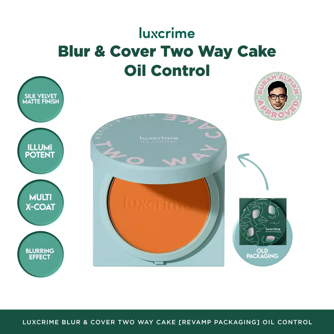 NEW Oil Control Luxcrime Blur & Cover Two Way Cake - Cinnamon