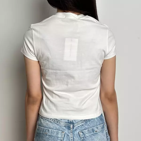 Kaos MARDI MERCREDI DOG PURPLE WHITE CROP TEE 100% ORIGINAL