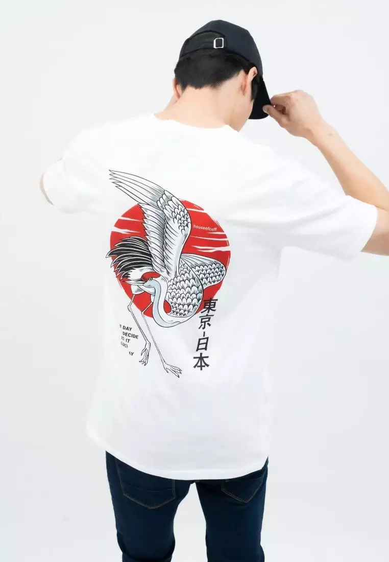 Houseofcuff T-shirt Kaos Putih Burung Bangau Tersedia Size S-4XL