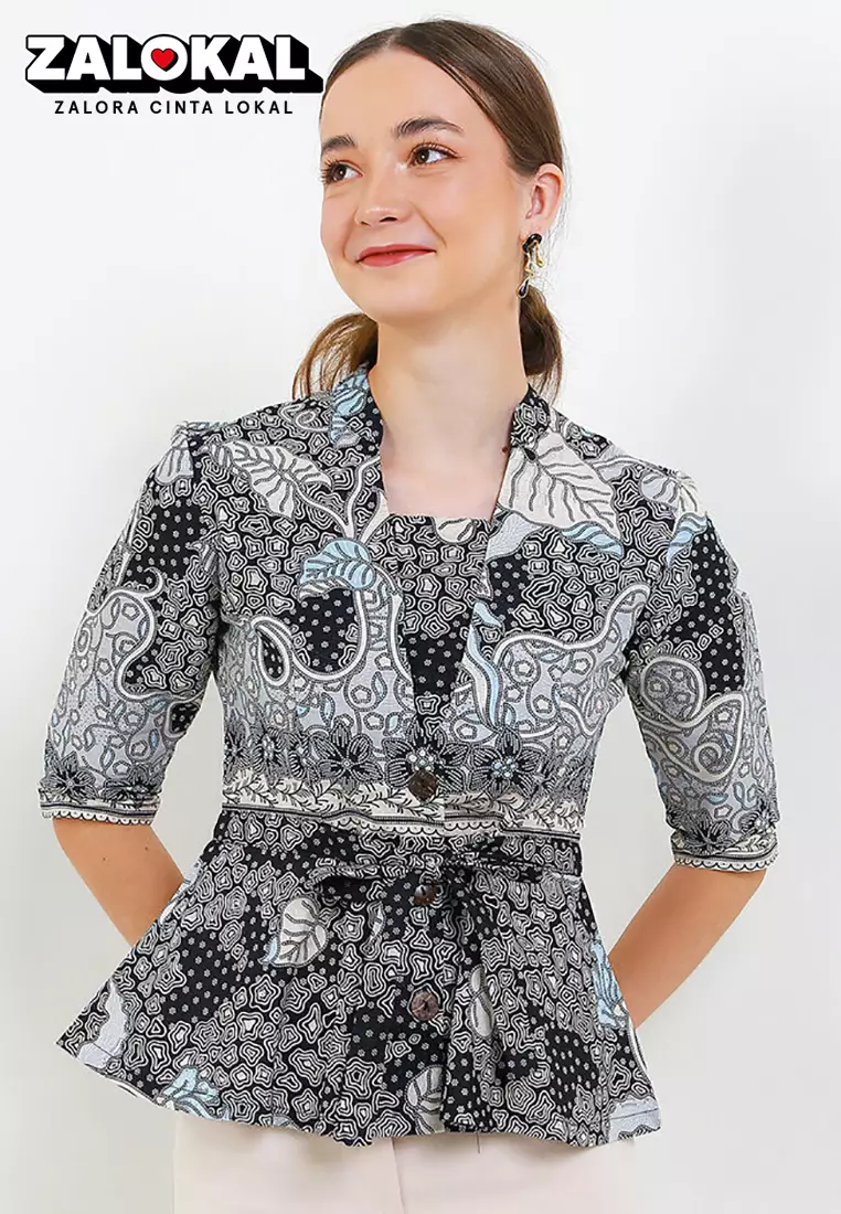 Blouse Batik Daun Waru