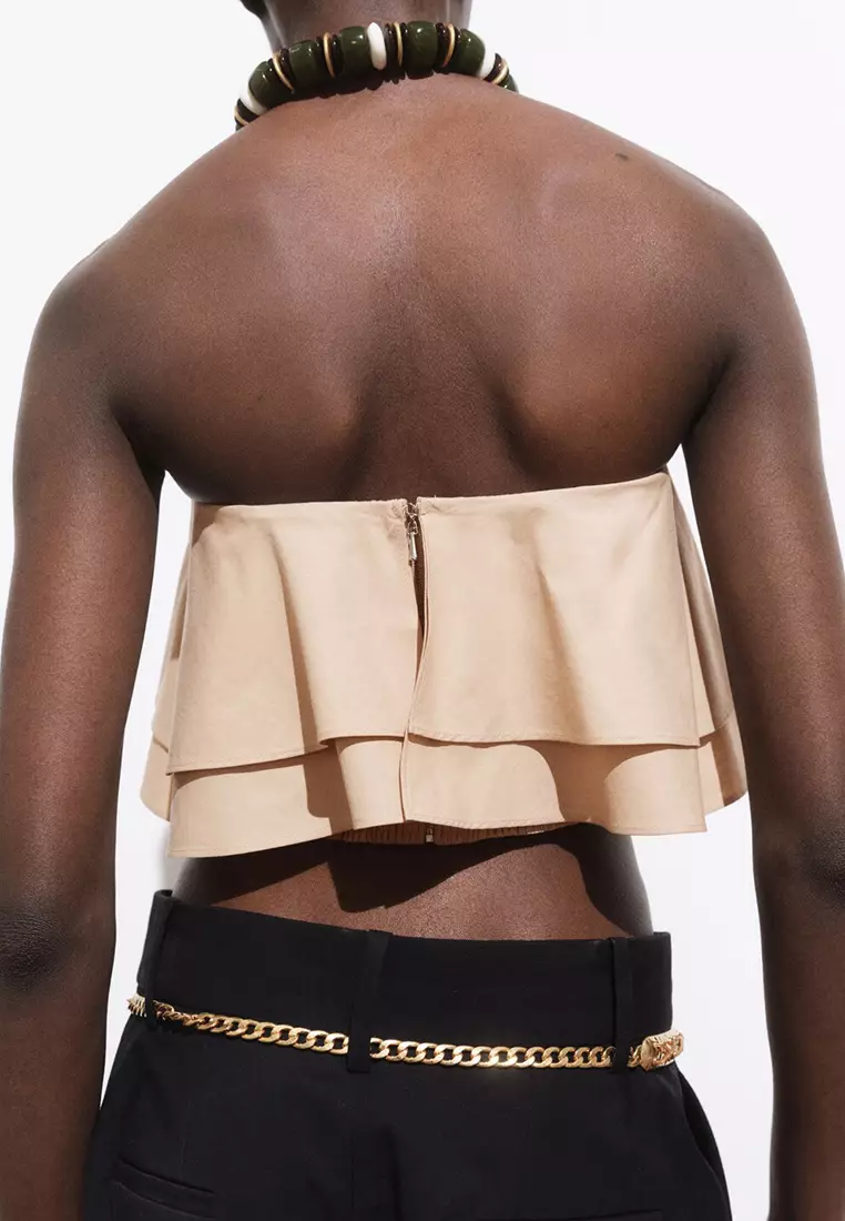 Strapless Top With Ruffles