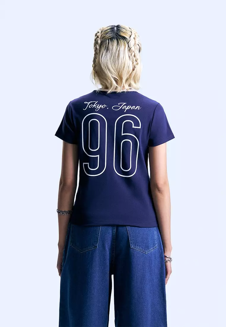 Ringer Graphic Slim Cropped T-Shirt