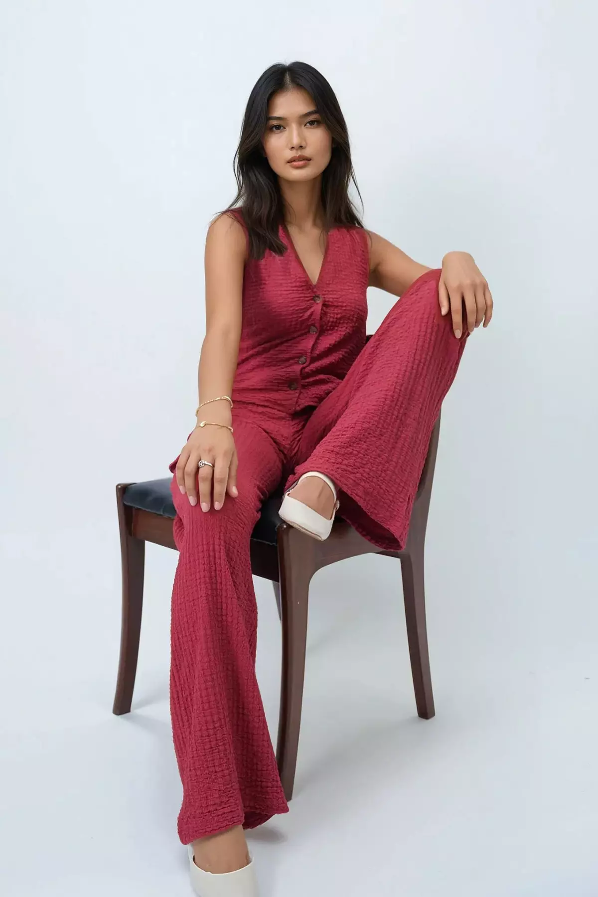 Buttoned Vest & Pants Set