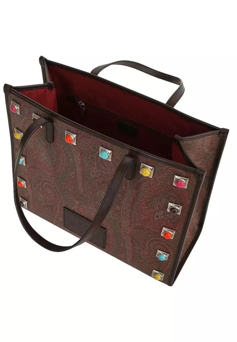 EtMEDIUM CROWN ME PAISLEY Tote Bag in Red
