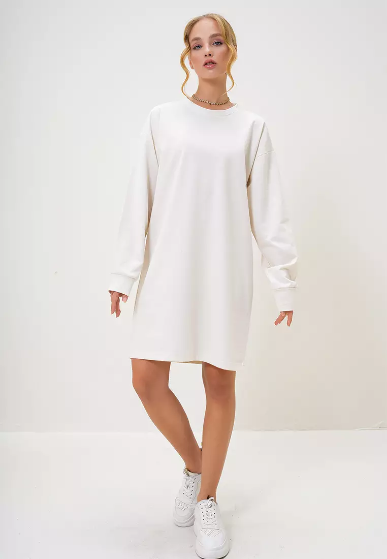 Crew Neck Sweatshirt Dress