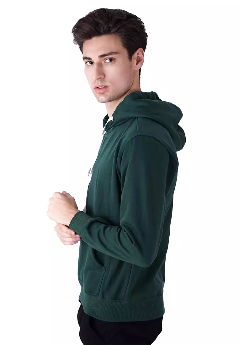 Jaket Polos Jumper Hoodie Sweater Warna Hijau tua