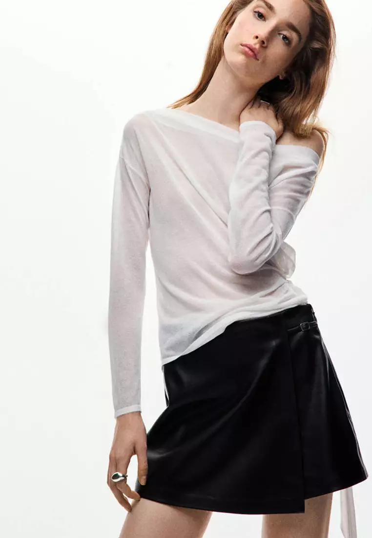 Faux Leather Skirt With Buckle