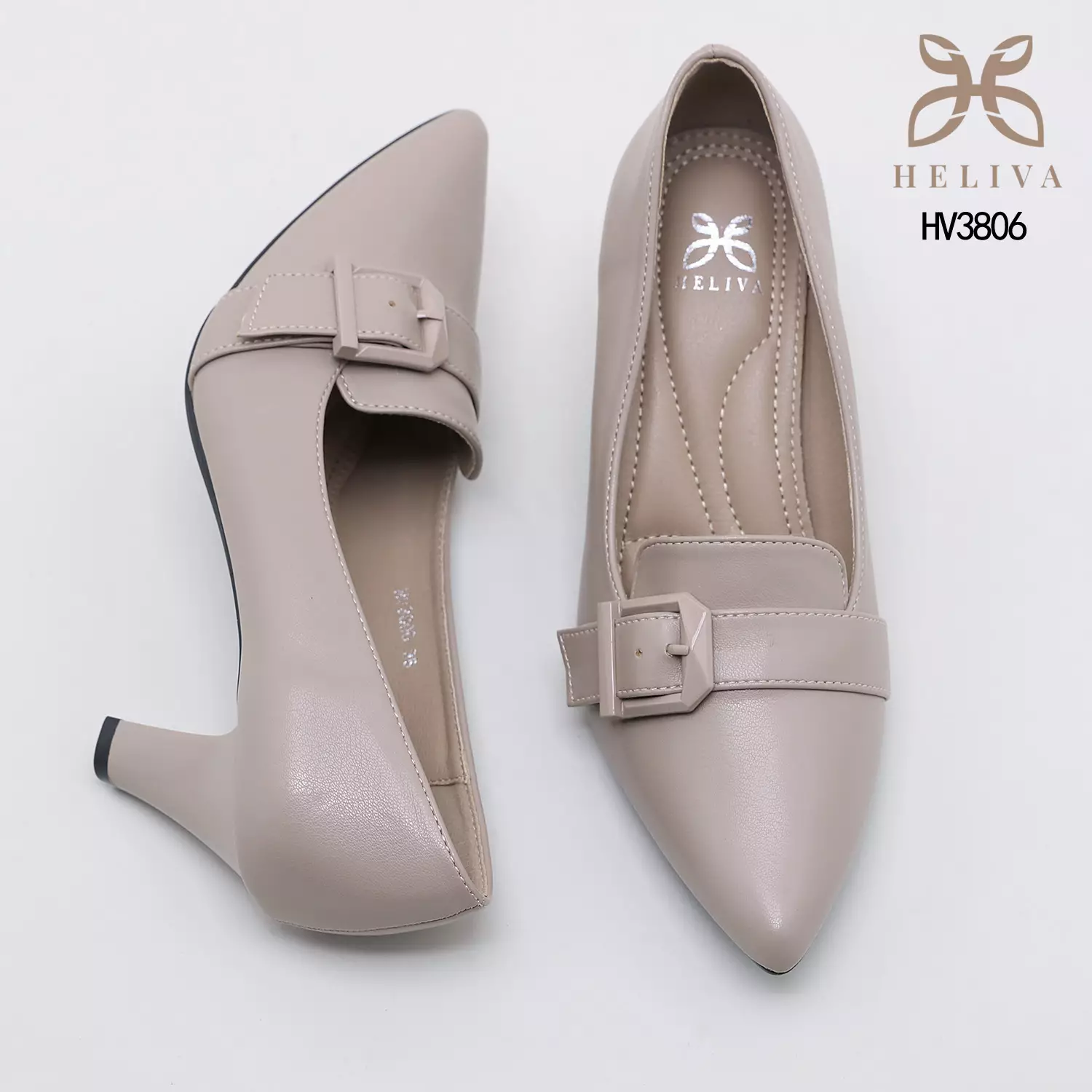 Heliva Maya Mid Heels Office Lady Pointed Shoes