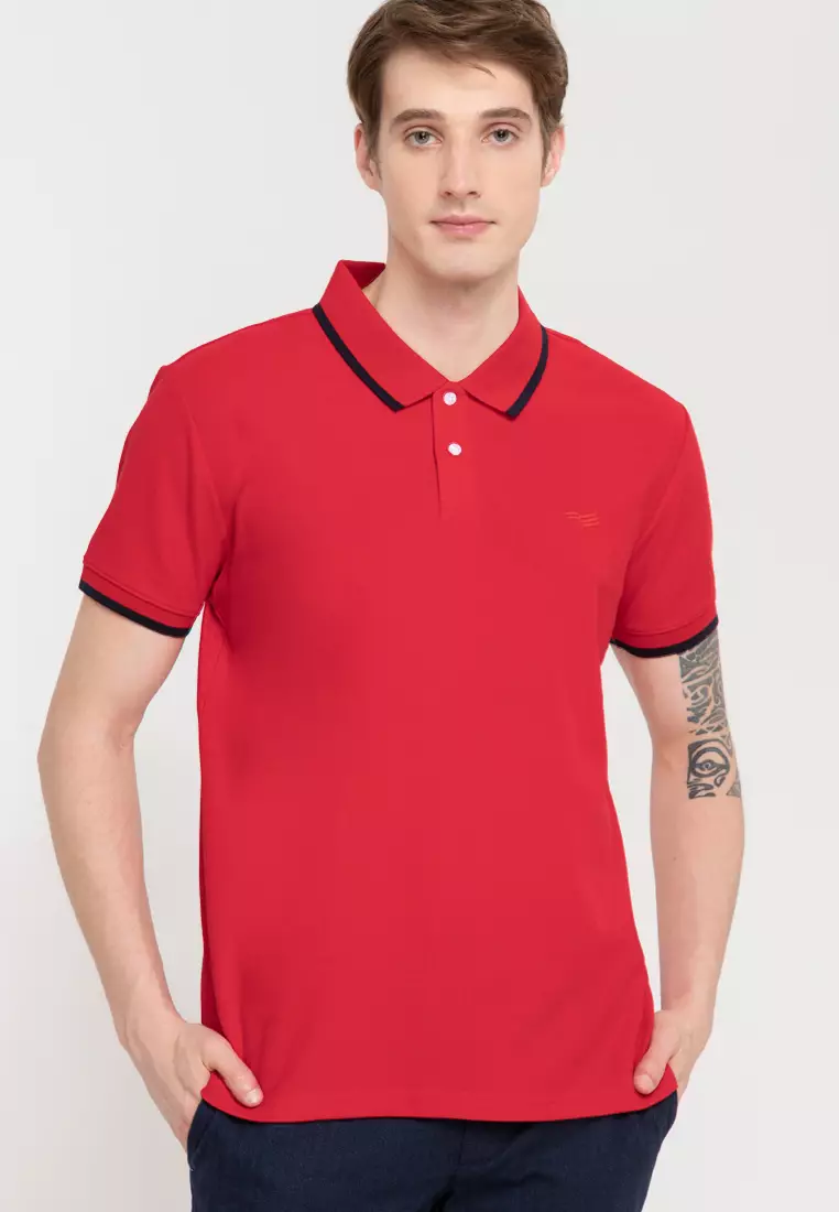 Open Chest Knit Pea Polo Shirt