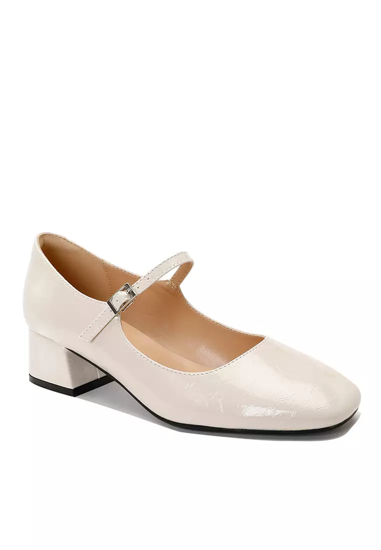 4CM Buckle Strap Patent Leather Mary Jane Shoes TE2010-2