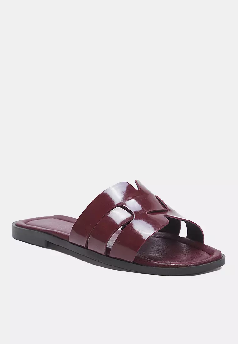 Claret Red Single Band Daily Women's Slippers Takss24Te00010