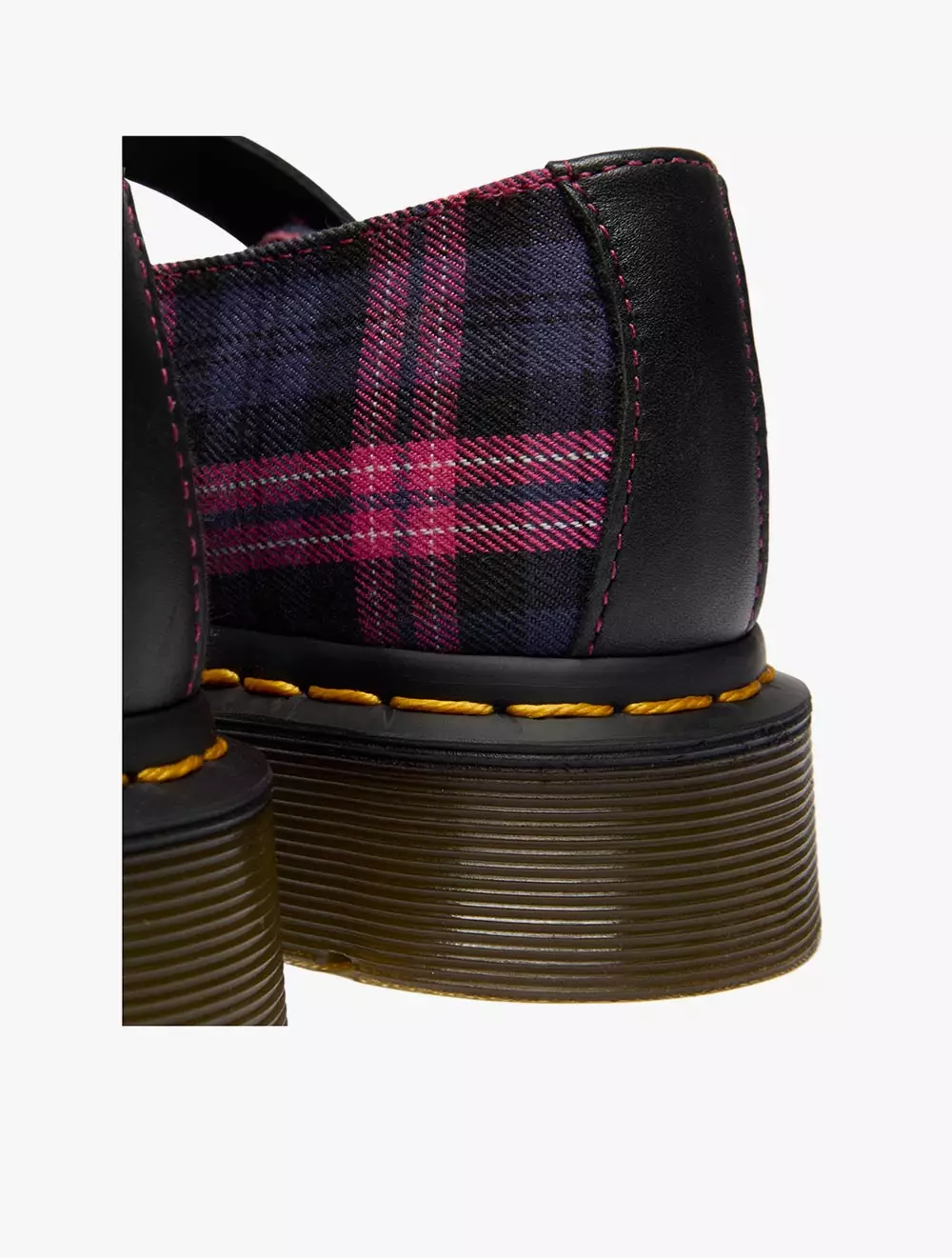 Dr. Martens Elphie MJ Black+Pink Multi Tartan Woven+Sendal