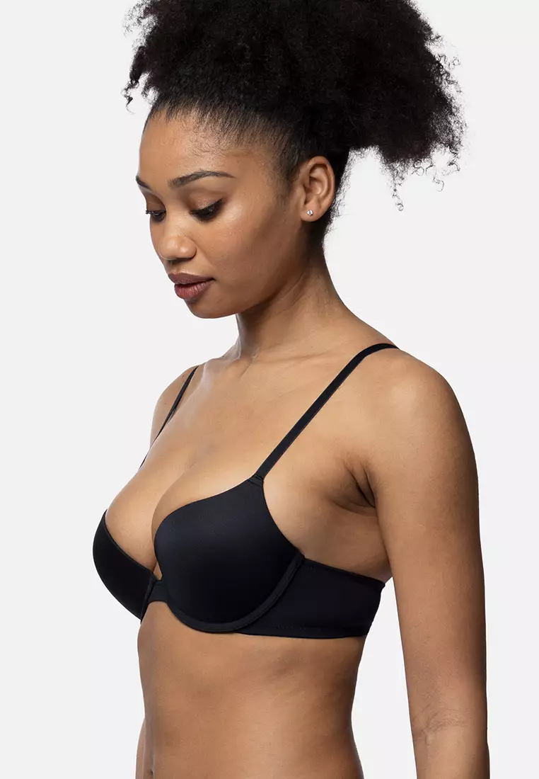 Dorina Outrun high impact push-up sports bra in black and aqua