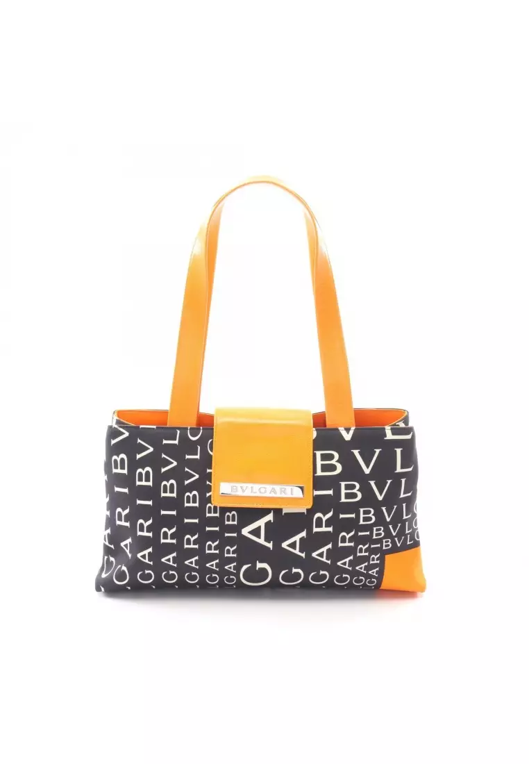 Buy Bvlgari Pre-Loved Bvlgari logomania Handbag canvas leather