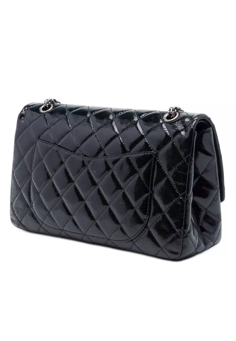 Pre-Loved Chanel Quilted Crinkled Patent Reissue 2.55 Double Flap 227