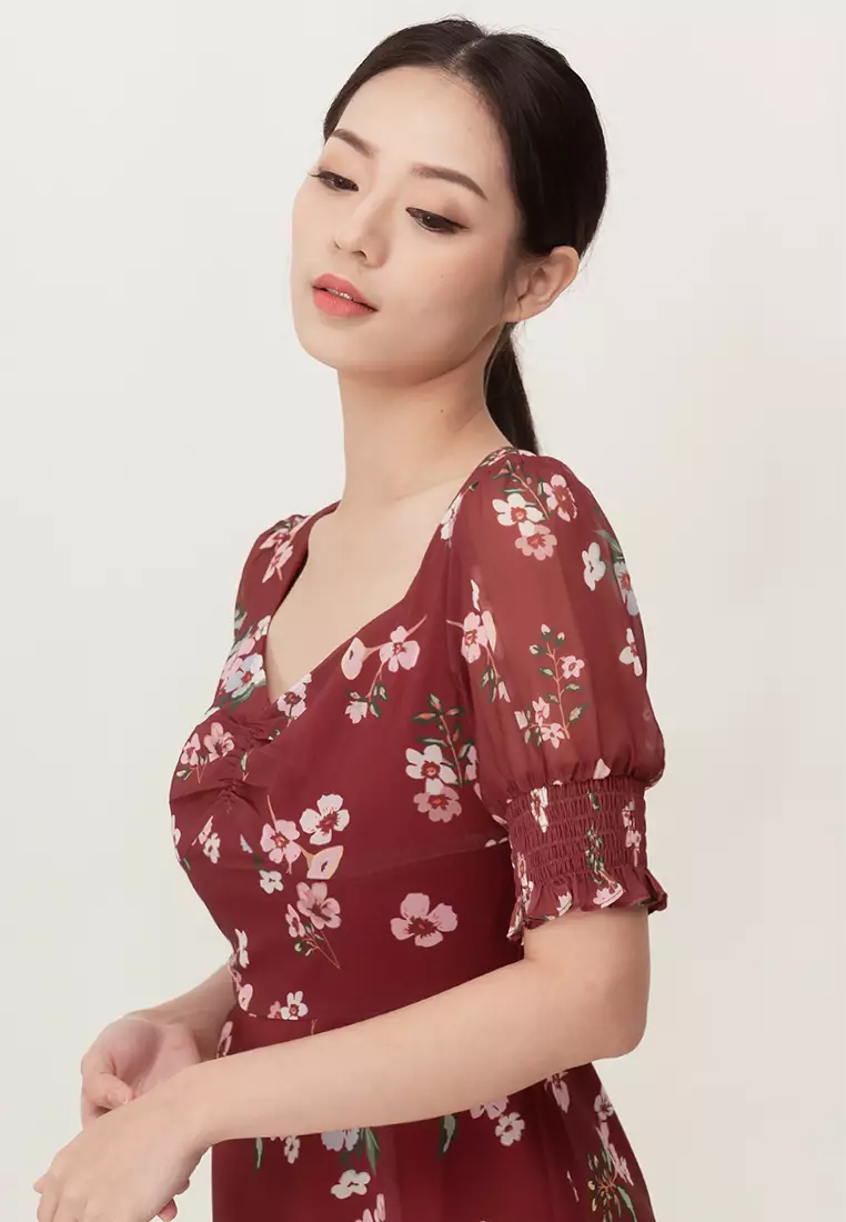 Buy Plain B. Plain B. Floral Printed VNeckline Dinner Dress Online