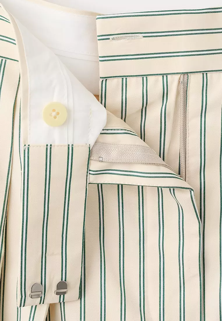 Chalk-Stripe Straight Trousers
