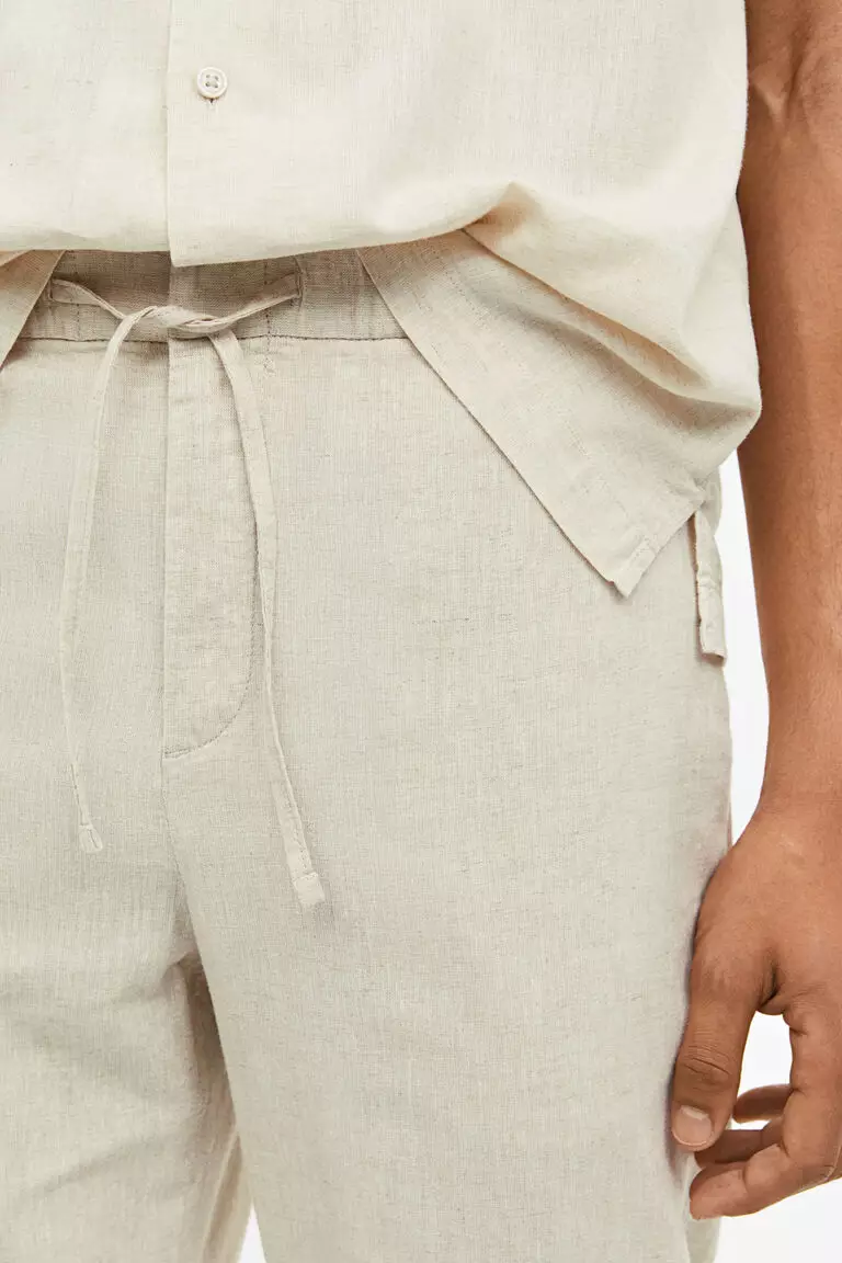 Regular Fit Linen-blend trousers