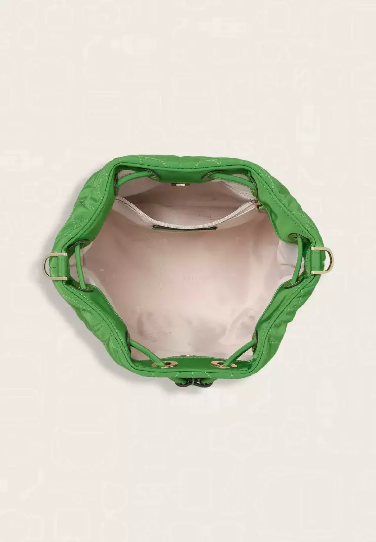 Kate Spade Spade Flower Quilted Fabric Bucket Bag Green
