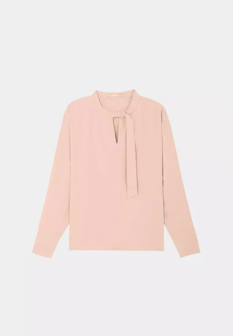 Mist Peach Tie Blouse