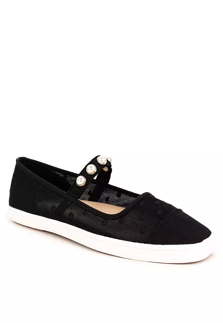 Discount on Keds  shoes - SKU: Keds Square Toe Mary Jane Mesh Embroidered Dots Shoes