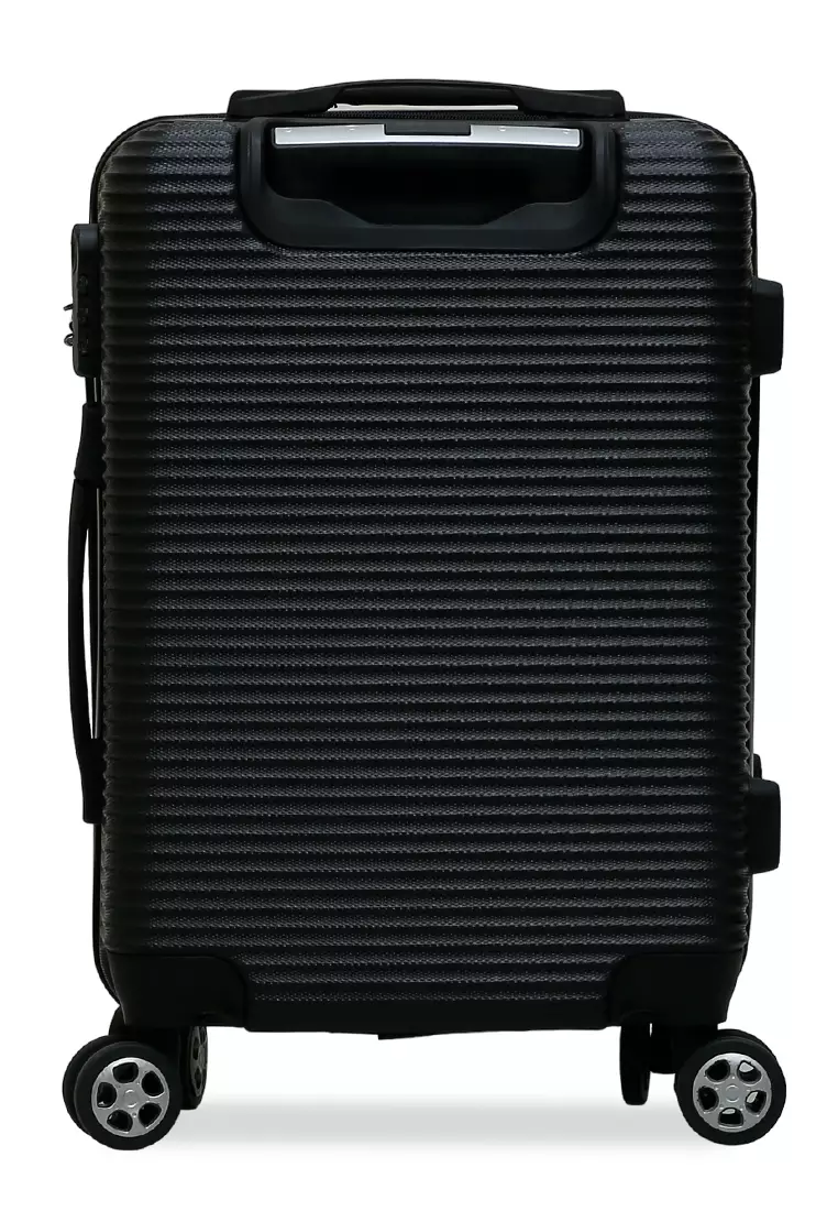 Carlton Koper Hardcase Unisex Size 20 Inch Uniqe Design Tas Travel Large Compartment Material ABS+PVC Coated ORIGINAL - Black