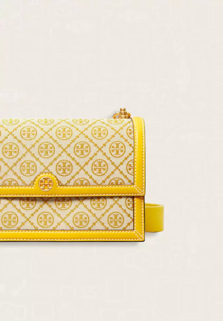 Tory Burch T Monogram Jacquard Shoulder Bag Goldfinch