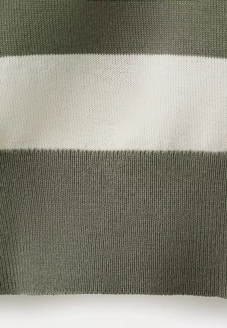 100% Cotton Fine Knit Polo Sweater