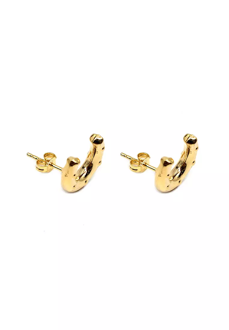18K Italian Made Yellow Gold Earrings