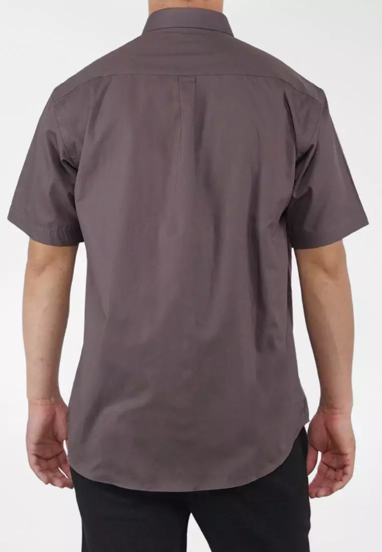 Crocodile MALE 0129 Grey 28 - Men Shirt Kemeja Lengan Pendek - Relax Fit - Katun